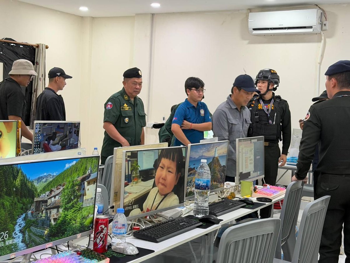 波贝警方突袭6处窝点 抓获多国涉诈嫌疑人