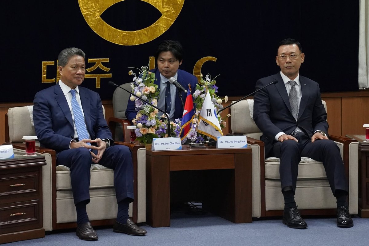 孙占托率团访问韩国Daejoo KC集团 推动在柬扩大投资