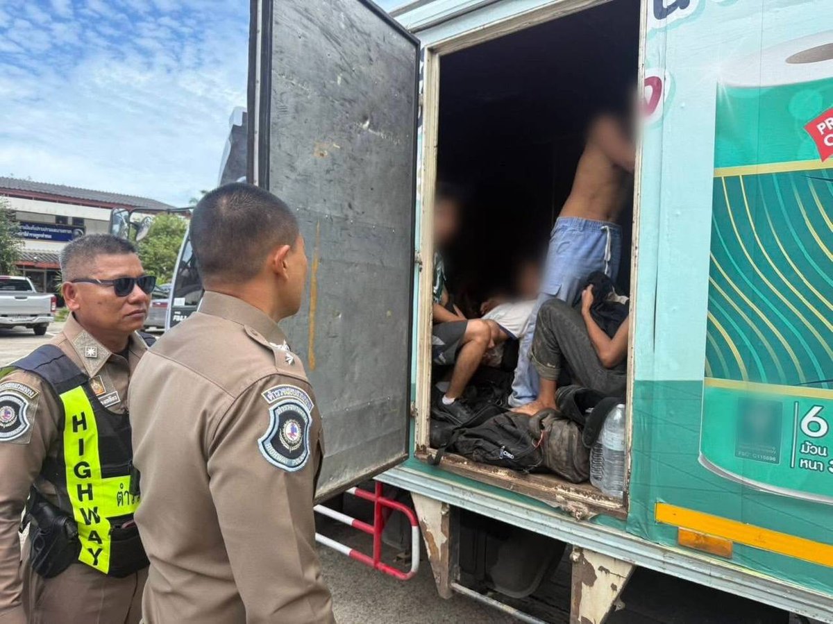 泰国警方查获非法劳工偷运案 33名缅甸人藏身货车