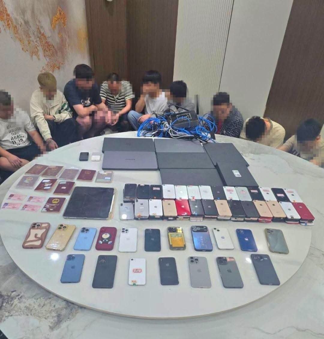 西港宪兵突击电诈窝点 抓获18名嫌疑人含后勤