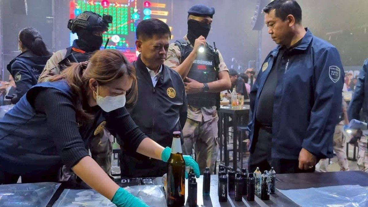 泰国佛统府突查非法夜店 76人尿检呈阳性