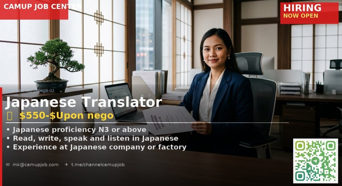 金边Language Bridge急招日语中文翻译及主管 月