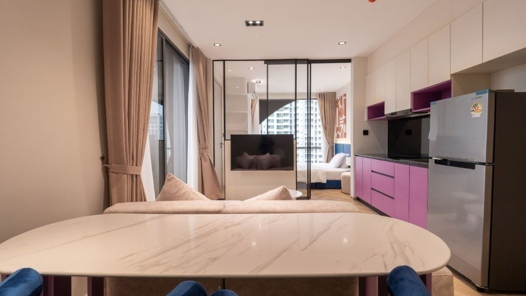 BKK1区一房公寓招租 月租$700含全套家具 15楼景观房