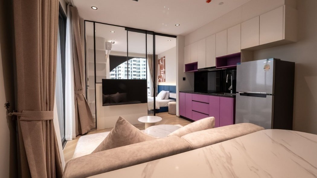 BKK1区一房公寓招租 月租$700含全套家具 15楼景观房
