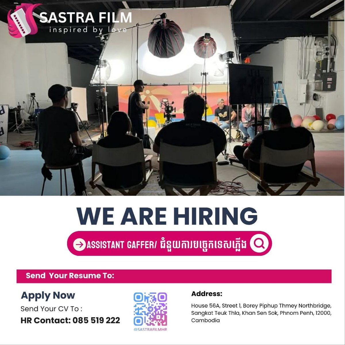 Sastra Film影视公司招聘 影视制作人员包三餐