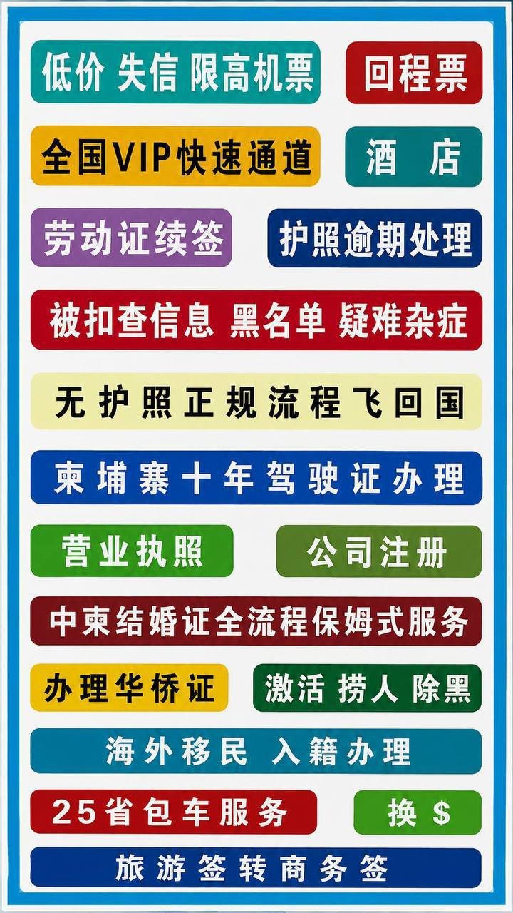 金边越南护照签证代办 承诺含劳工证及签证