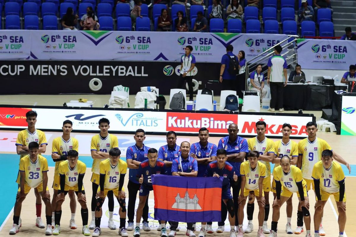 柬埔寨男排在SEA V-Cup 2026小组赛中以小组第二身