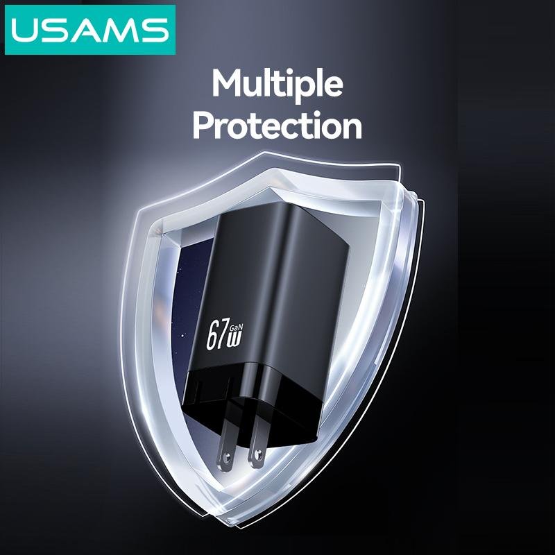 USAMS 67W氮化镓快充上架 支持三口快充及笔记本充电