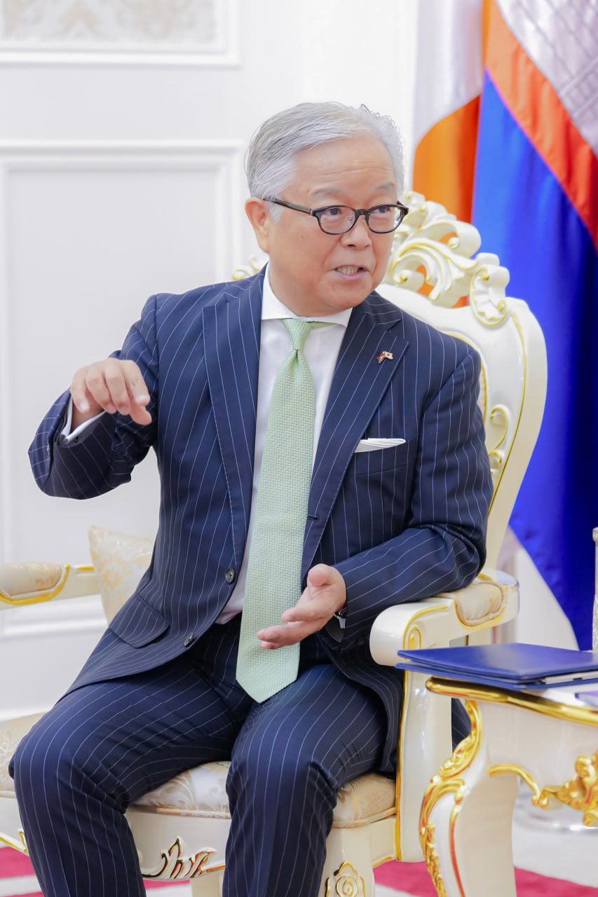 柬埔寨常务副总理翁赛维索会见日本驻柬大使植野笃志