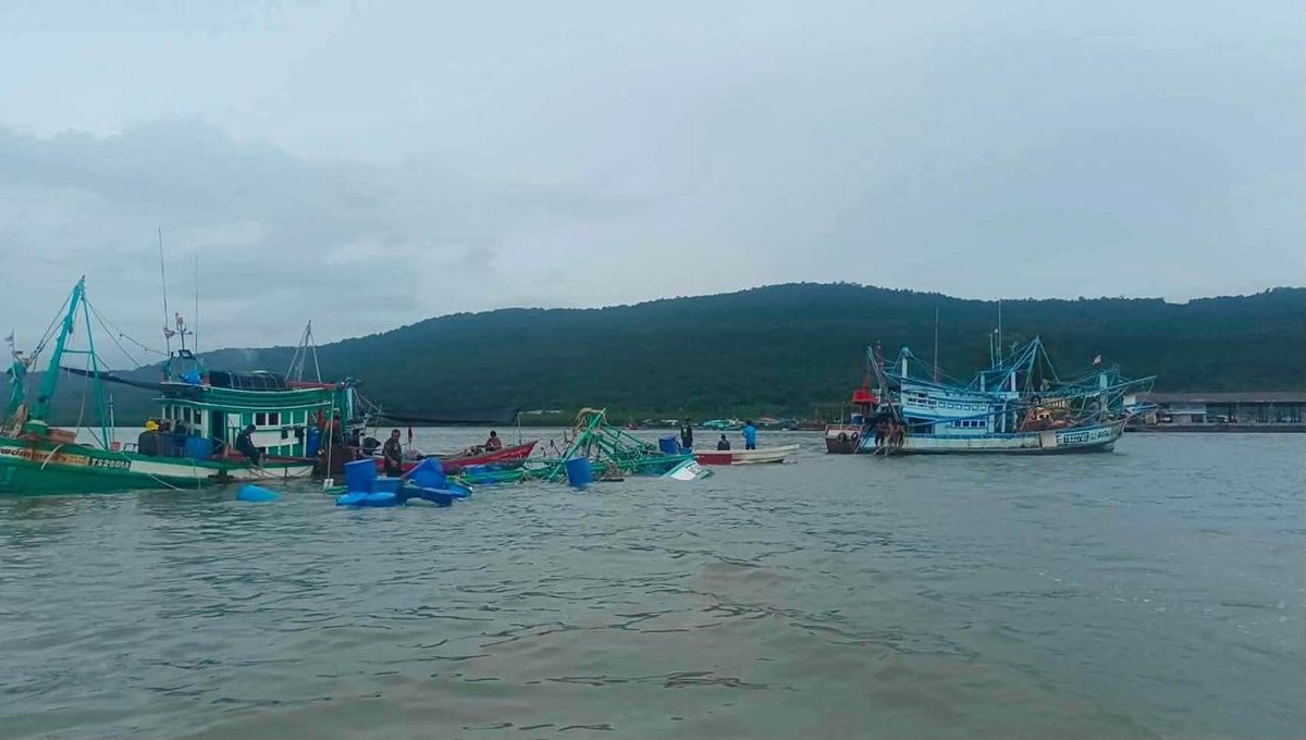 泰国海域渔船沉没 5名柬埔寨劳工失联搜救中