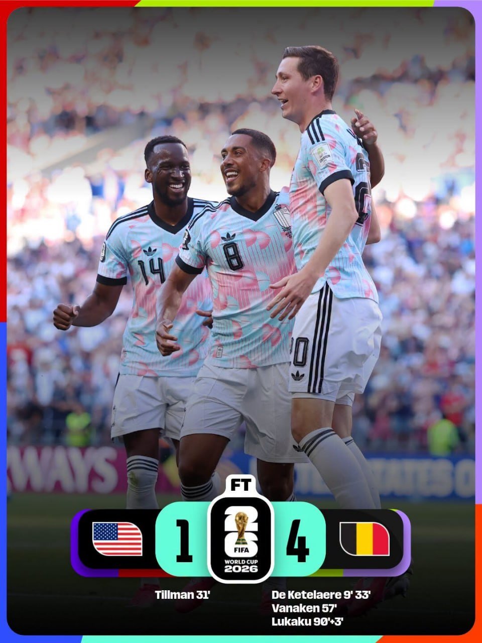 2026世界杯16强赛 比利时西班牙双双晋级8强