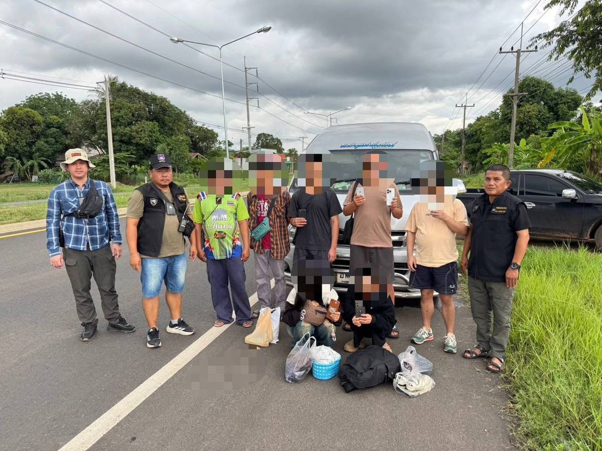 泰国乌汶府拦截非法越境 3名中国人及2名缅甸人被捕