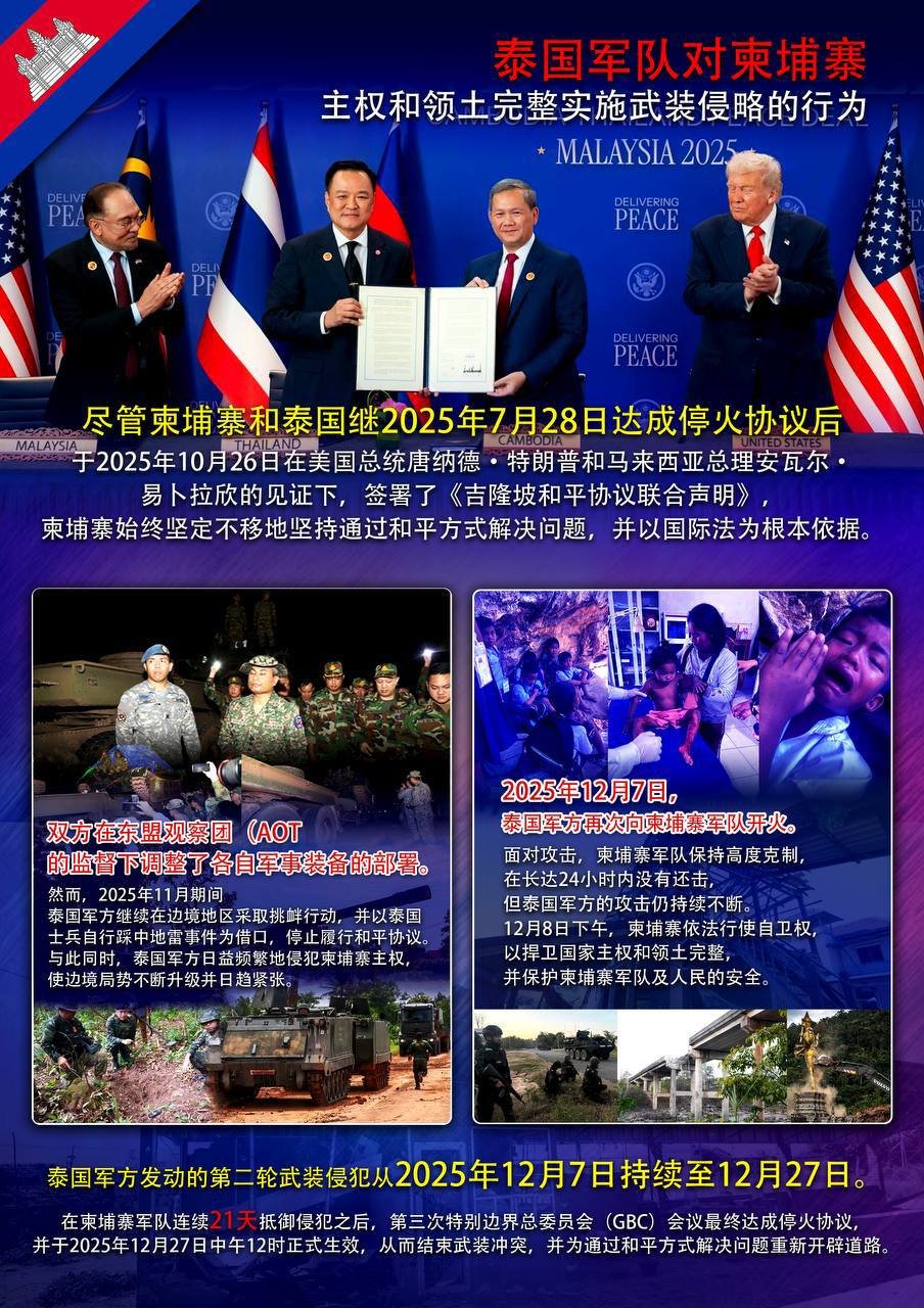 详细记录2025年12月7日至27日期间,泰国军队对柬埔寨主