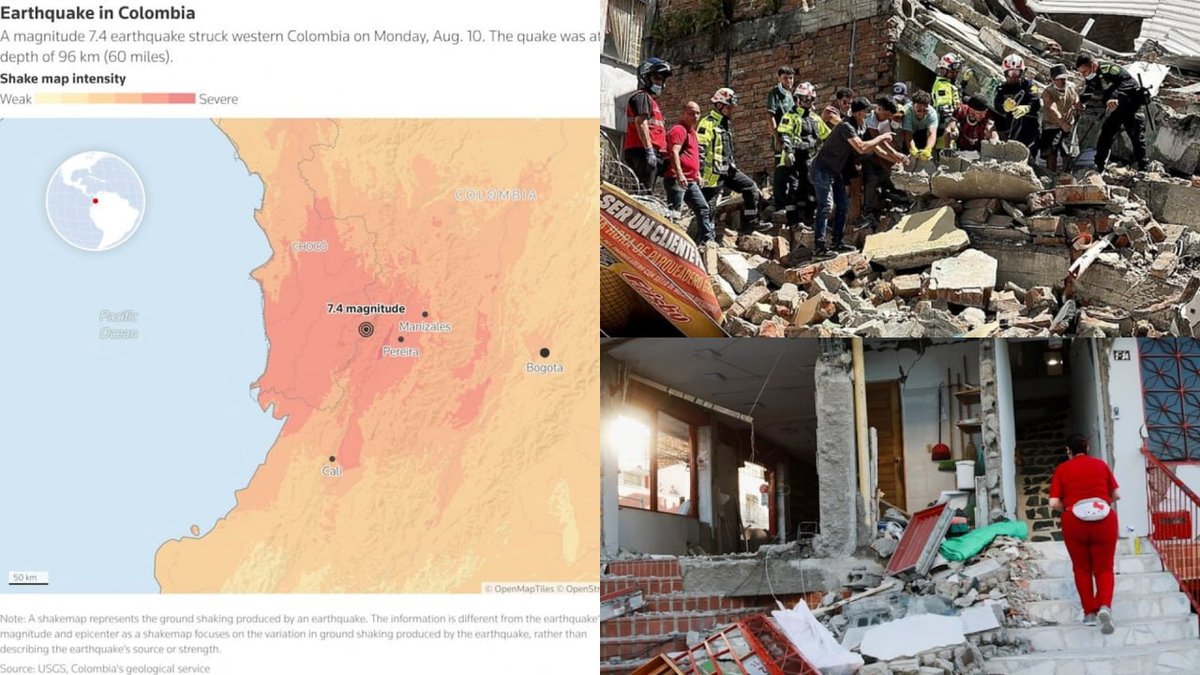 哥伦比亚发生7.4级强烈地震,目前已造成254人死亡,超过4