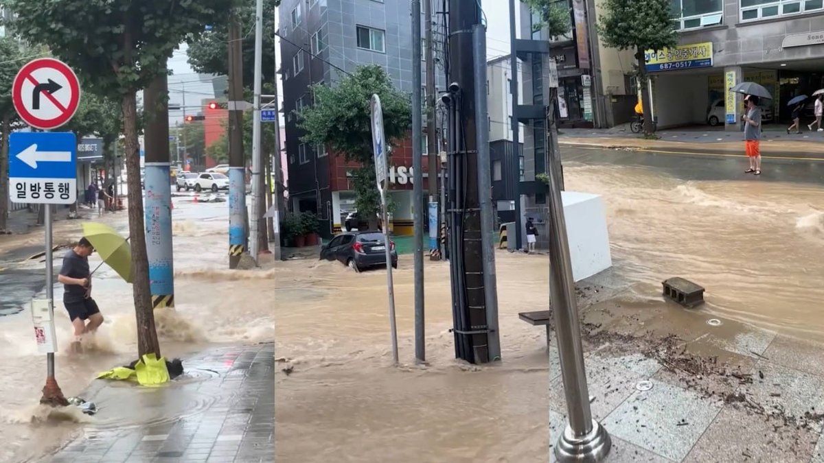 韩国南部地区在经历数周干旱后,遭遇严重洪涝灾害,目前相关部门