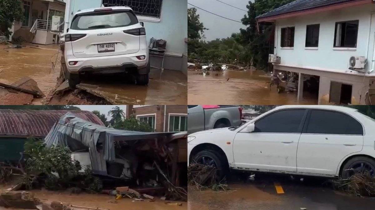 泰国素可泰府因强降雨引发突发性洪涝灾害,当地交通及居民生活受
