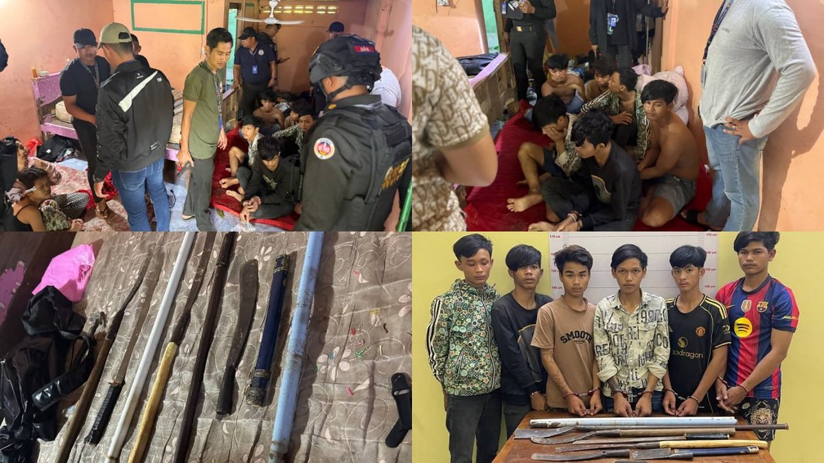 马德望省宪兵成功打击一个涉及抢劫及暴力冲突的青少年犯罪团伙,