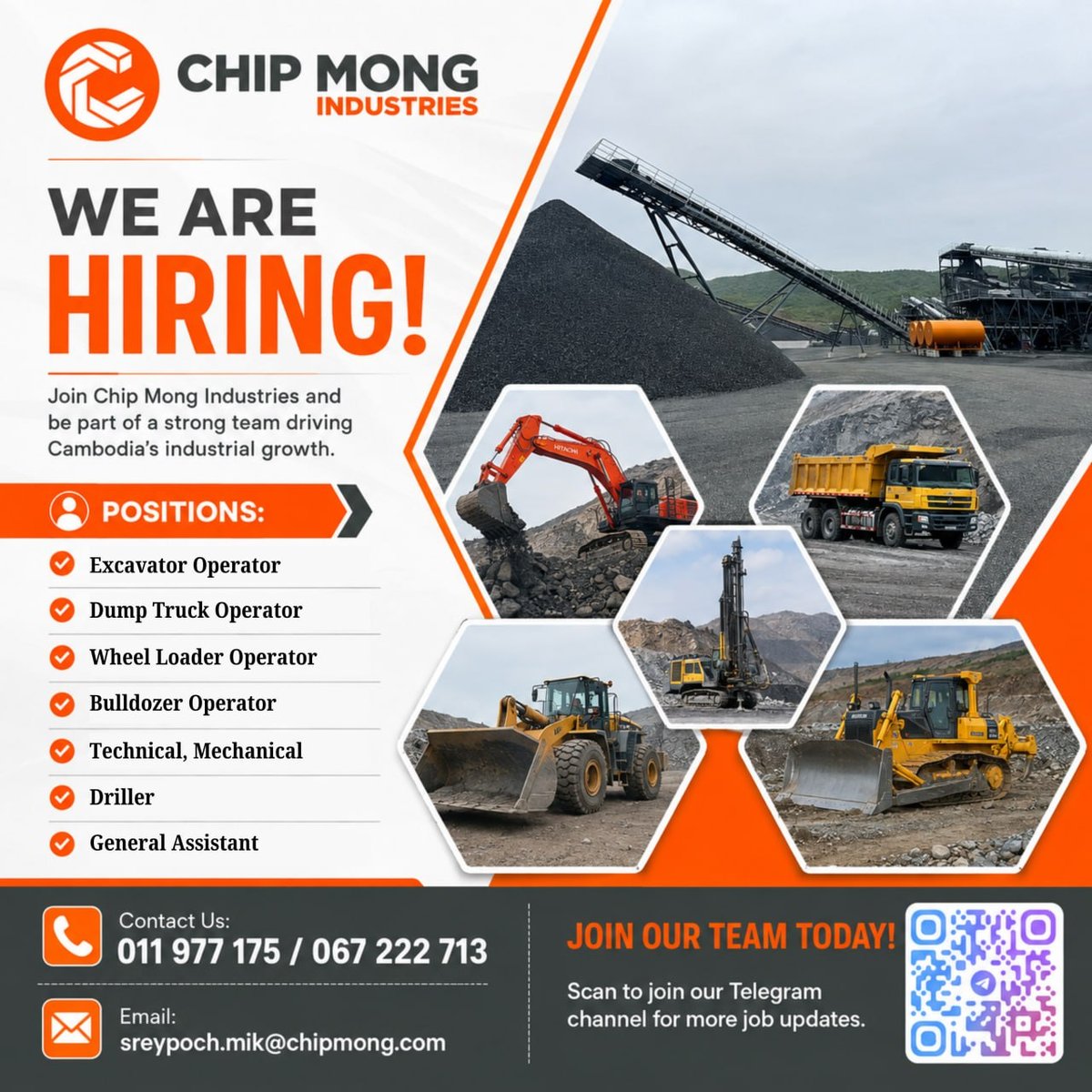 Chip Mong集团急招挖掘机及重型机械操作员 多岗位可选