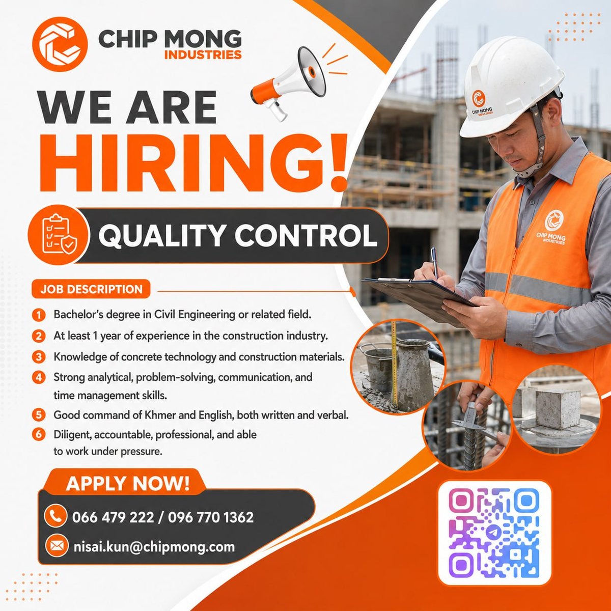 Chip Mong集团招聘质检员 欢迎有志之士加入