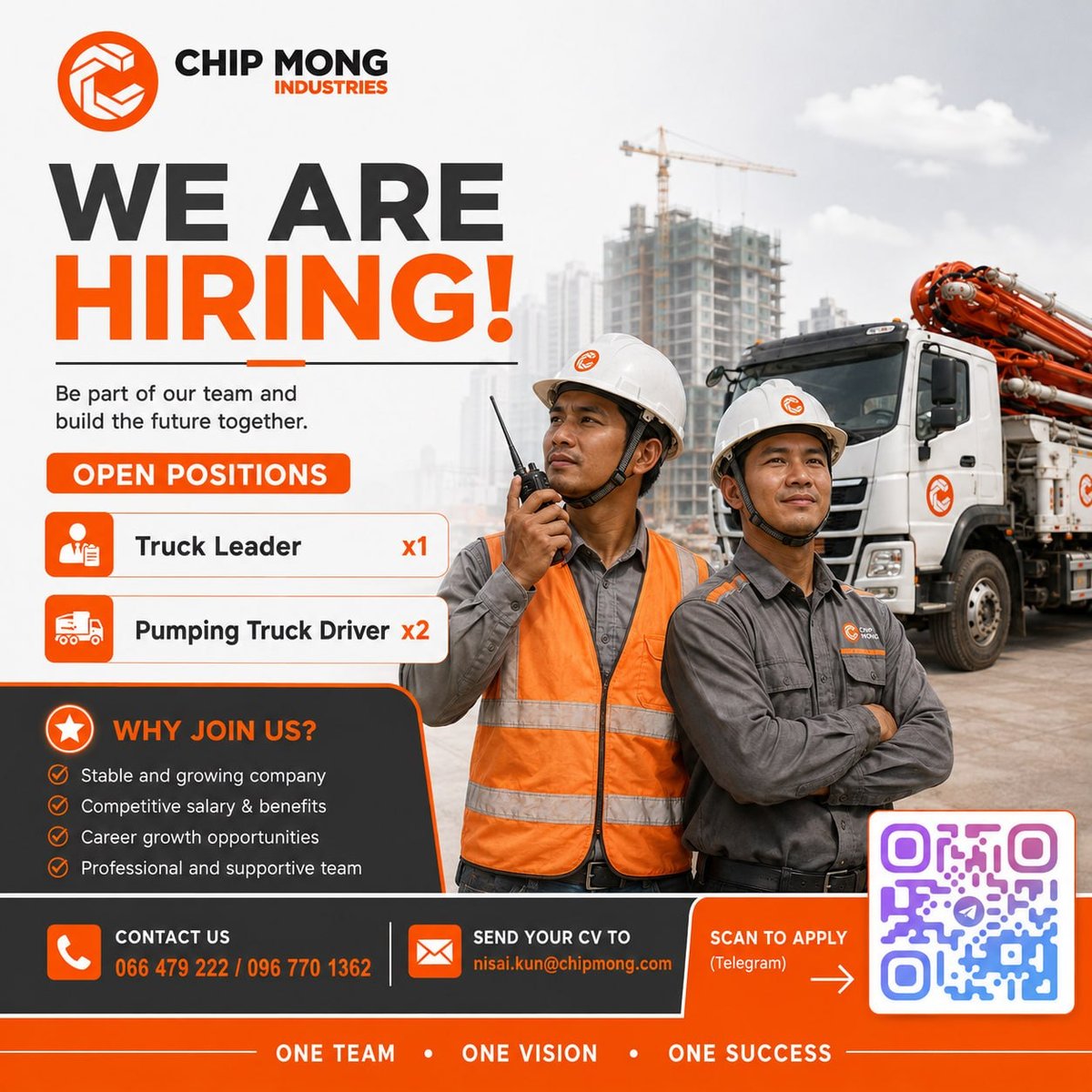 Chip Mong集团急招卡车司机及领队