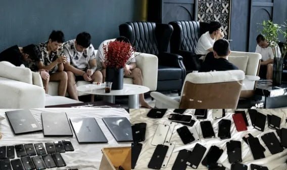 老挝开展扫毒反诈行动 查获大量电诈工具