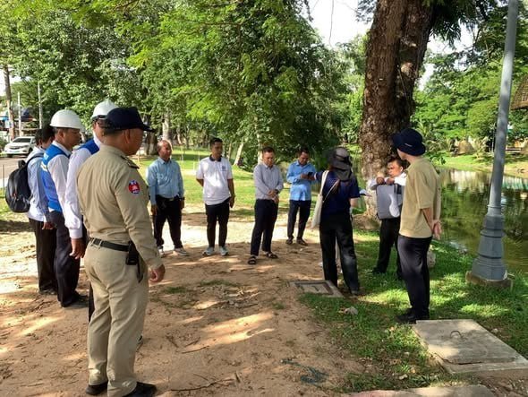 暹粒省政府联合JICA考察暹粒河岸整治项目