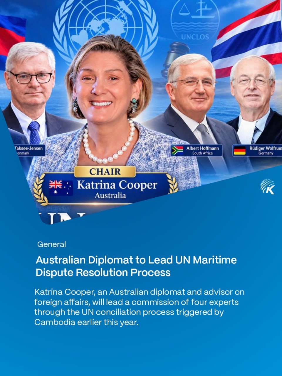 澳外交官Katrina Cooper获任柬泰海洋边界调解员