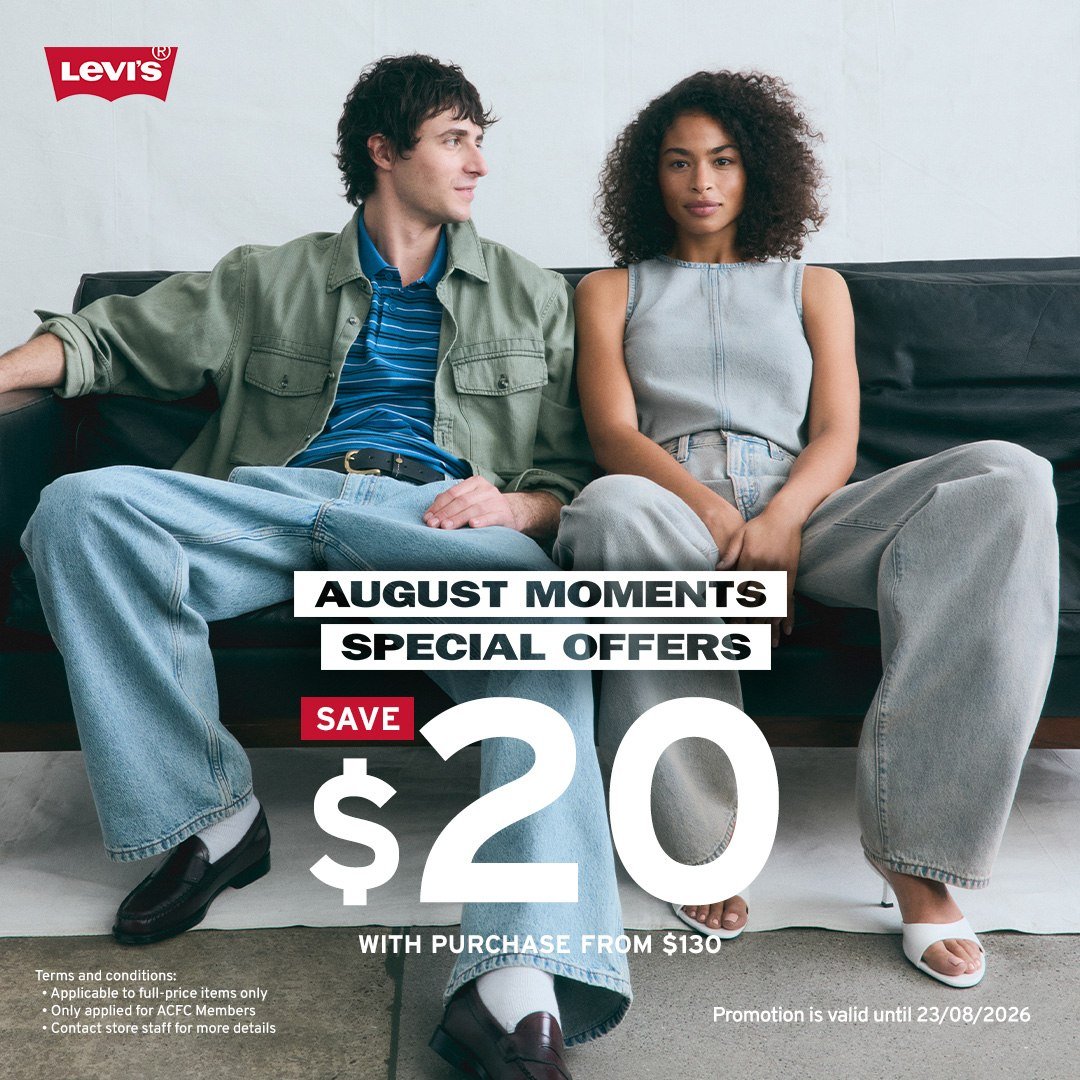 Levi's金边门店8月特惠 消费满$130立减$20