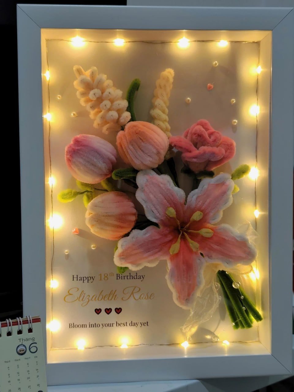 金边手工花艺礼品定制 适合生日及纪念日
