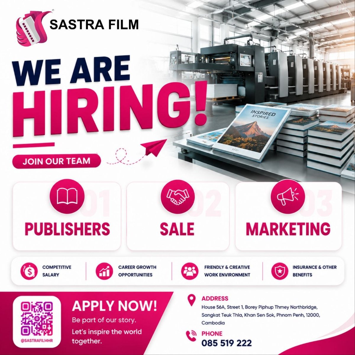 Sastra Film急招出版销售及营销人员