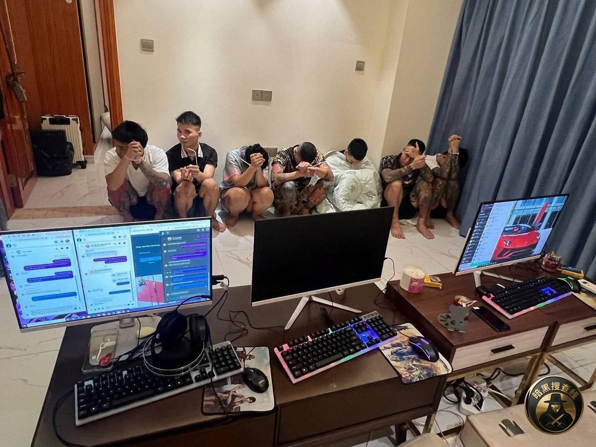金边警方突袭森速区Constar City 抓获14名电诈人