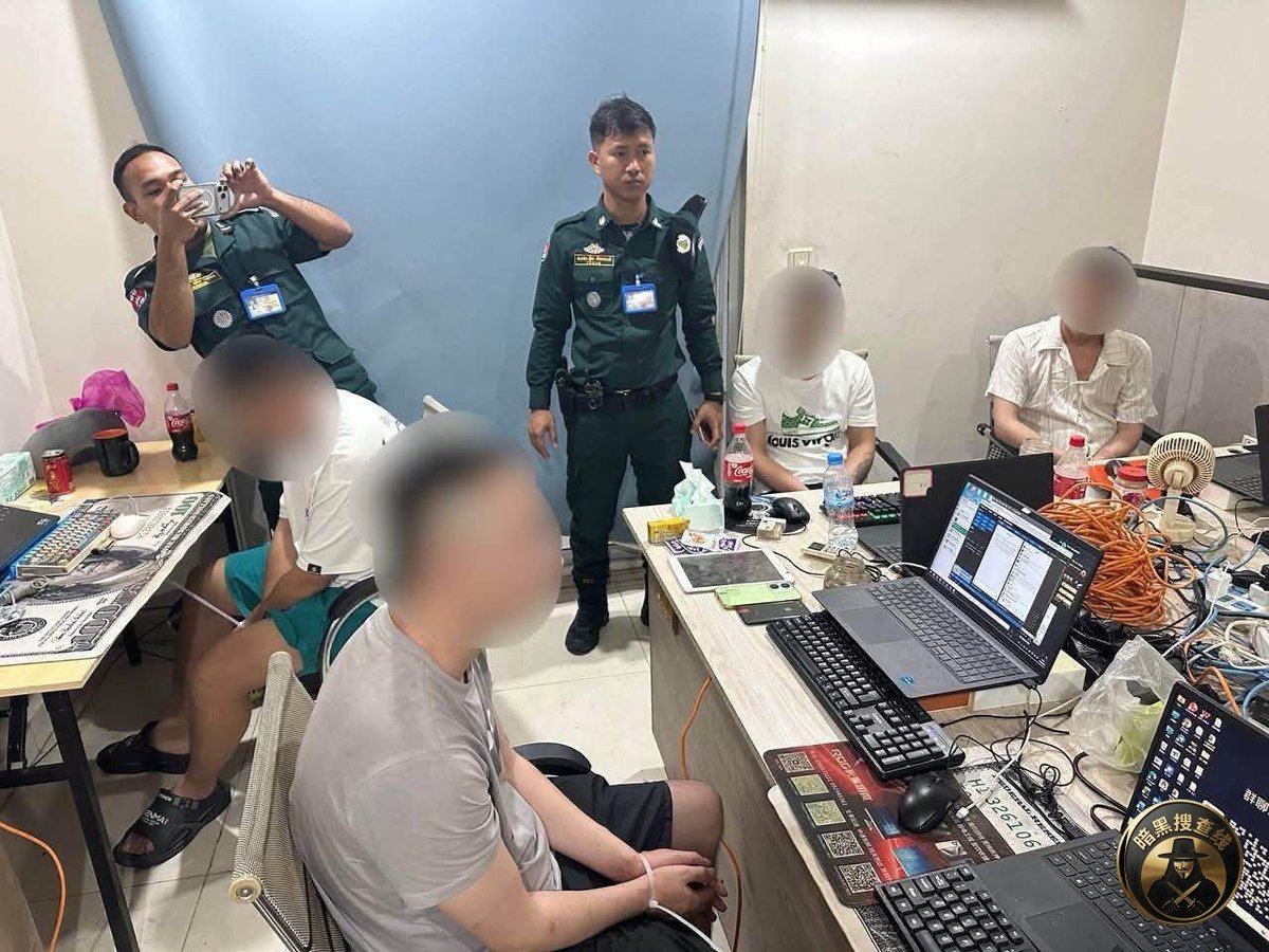 西港警方在第1分区查获一处电诈窝点，逮捕7名中国籍男子，查获