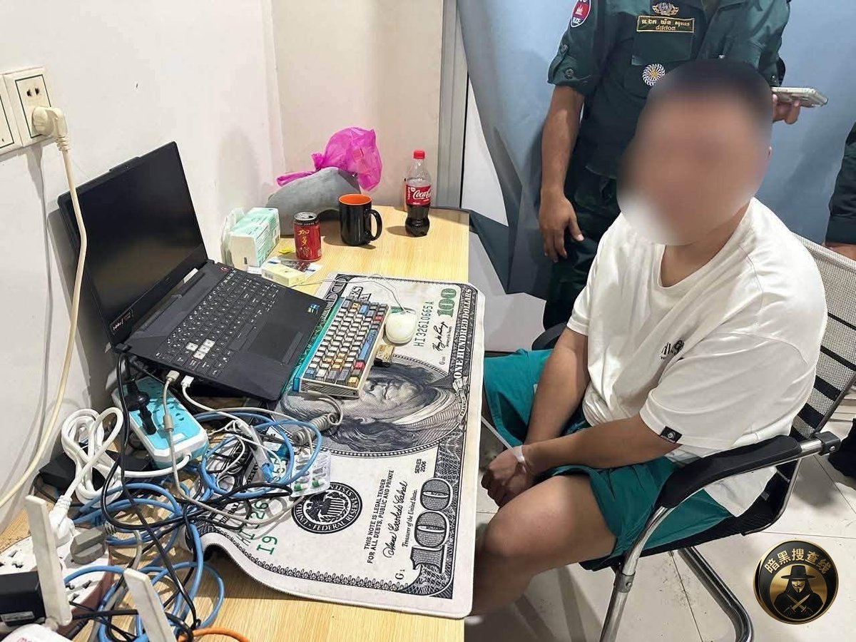 西港警方在第1分区查获一处电诈窝点，逮捕7名中国籍男子，查获