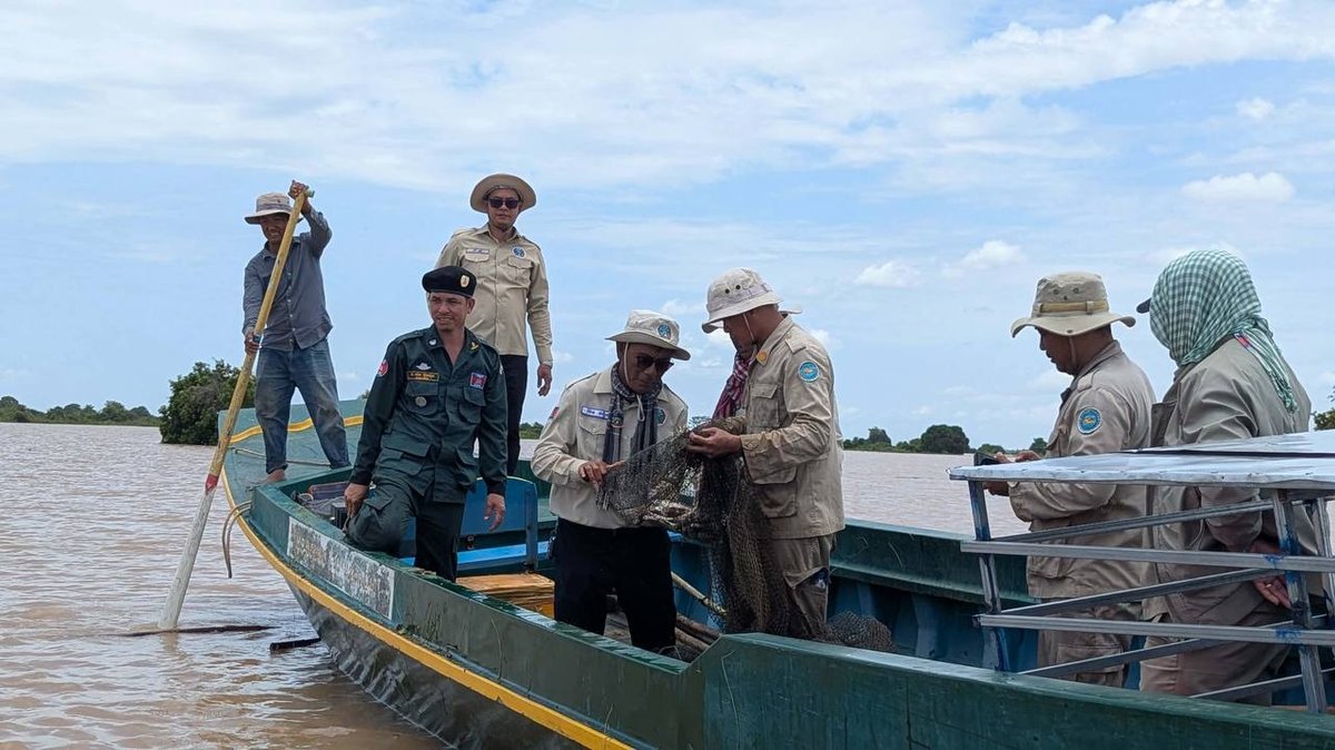 柬埔寨农业部在磅湛省开展渔业执法巡查打击非法捕捞