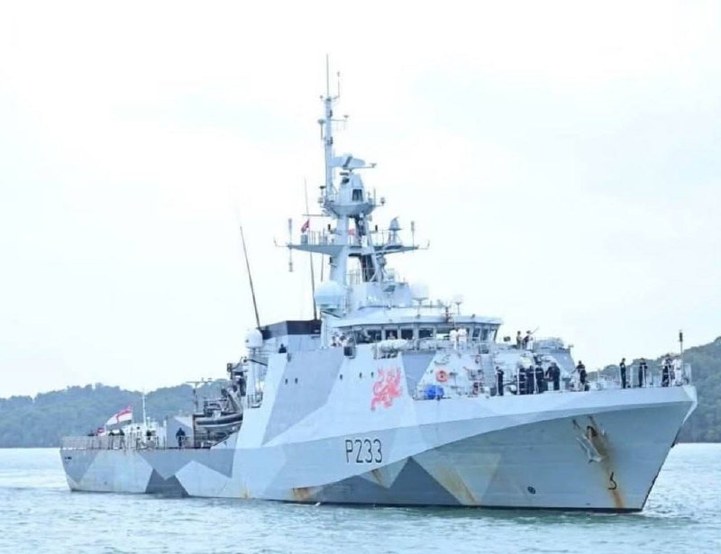 英国塔玛号巡逻舰停靠云壤海军基地 开展联合交流训练