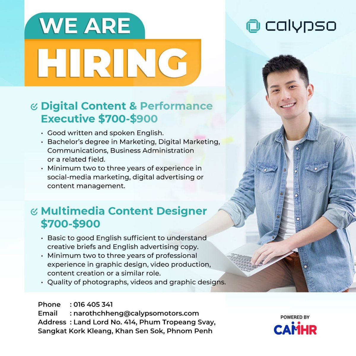 Calypso Motors招聘数字营销与设计专员