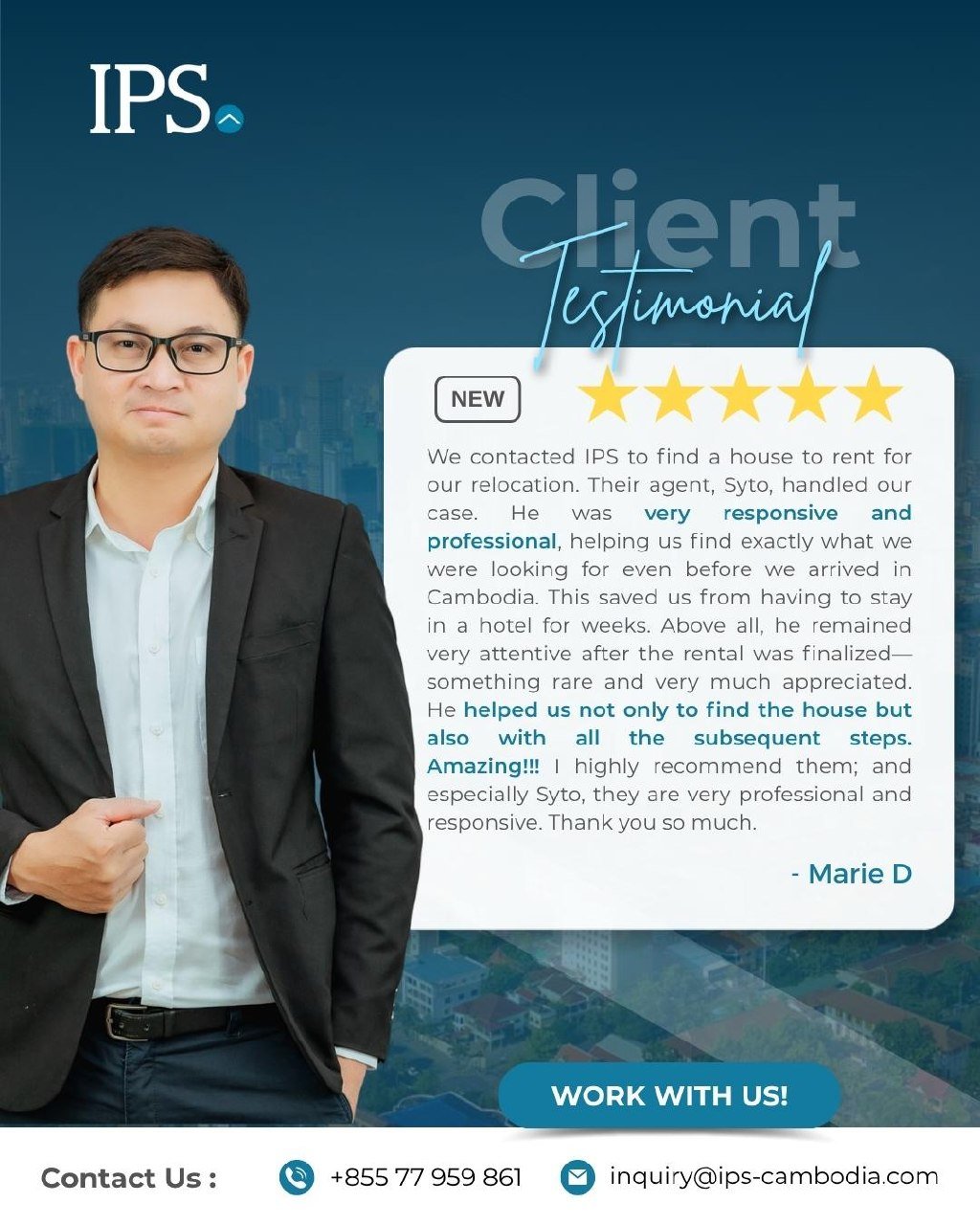IPS Cambodia金边房产租赁服务获客户好评