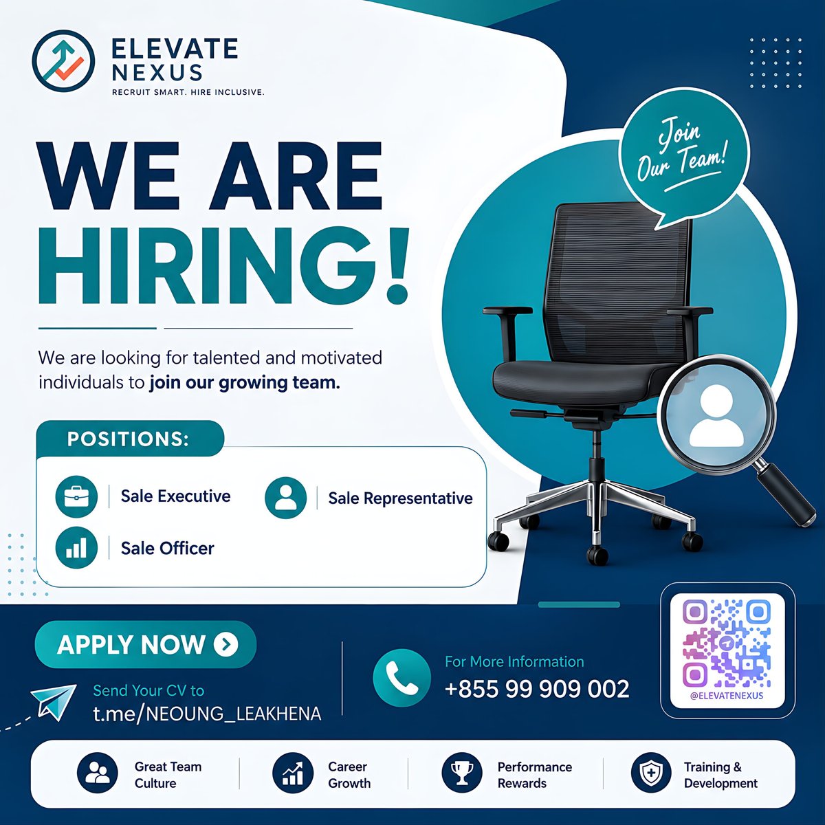 ELEVATE NEXUS招聘销售专员及主管 需投递简历