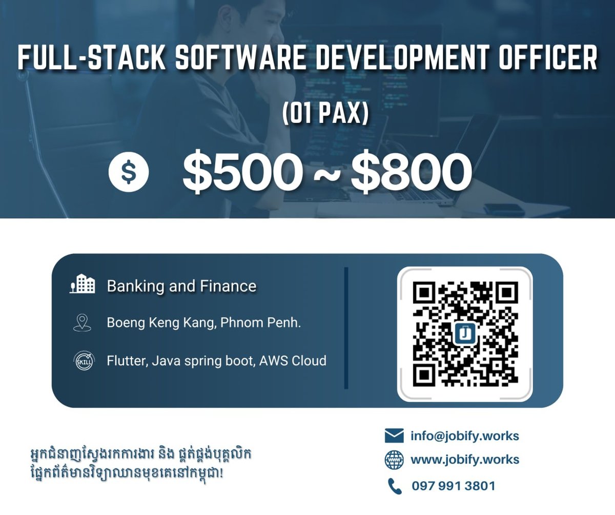 BKK金融机构急招全栈开发 月薪$500-800