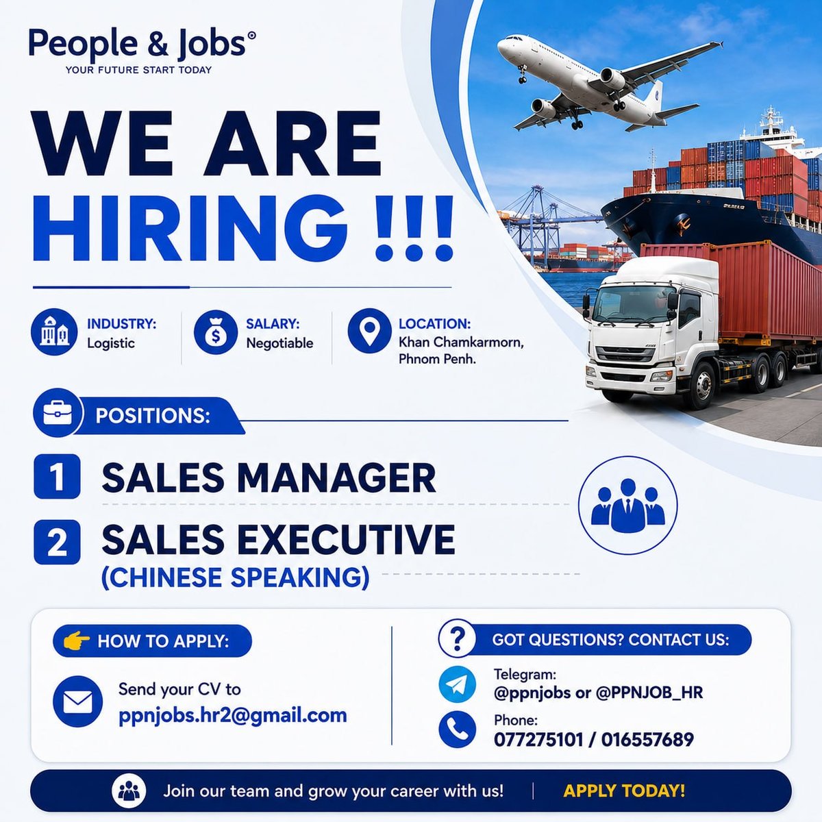 物流公司急招销售经理及中文销售专员 桑园区上班