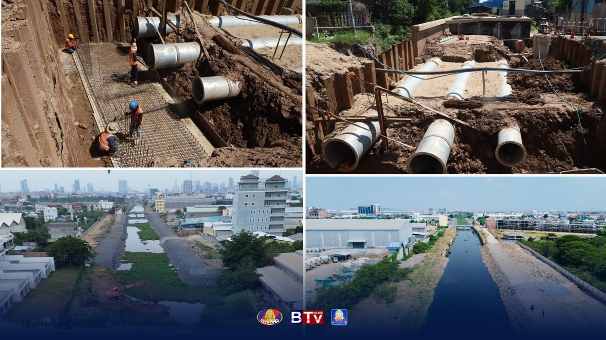 金边雷西郊区排水渠扩建 增设泵站缓解雨季内涝