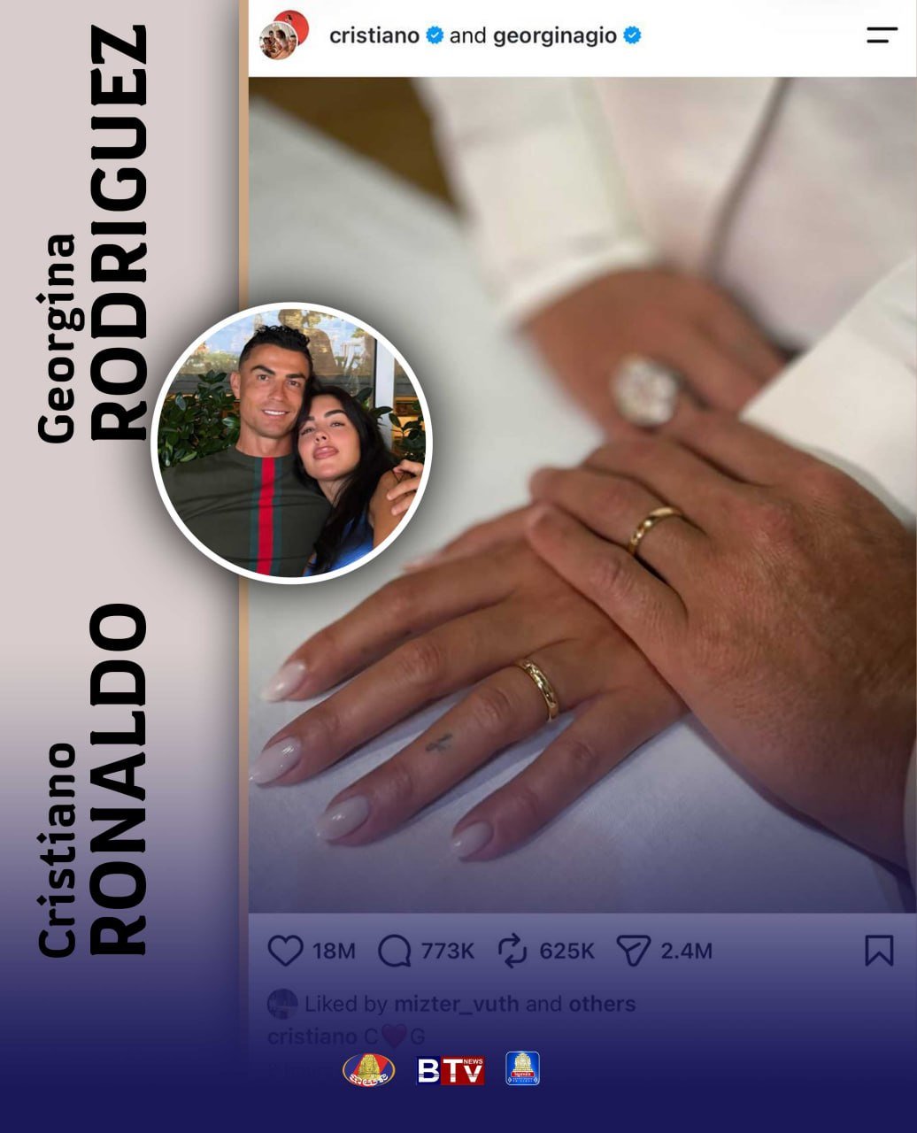 C罗与乔治娜正式宣布结婚