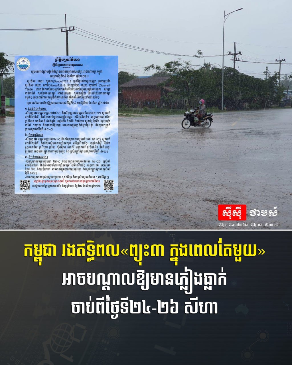 金边及全国本周迎强降雨 气象部门发布预警