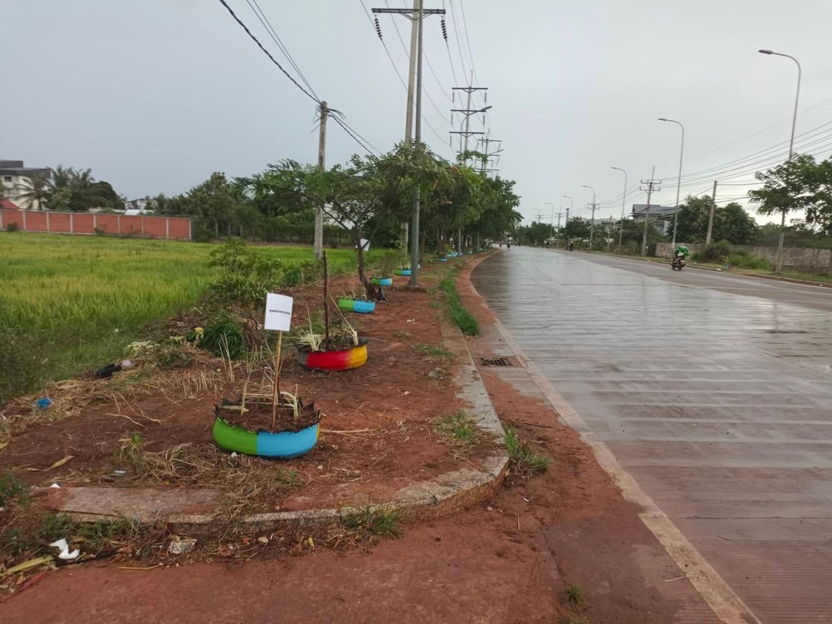 暹粒市清理非法垃圾堆 转型种植花草美化环境