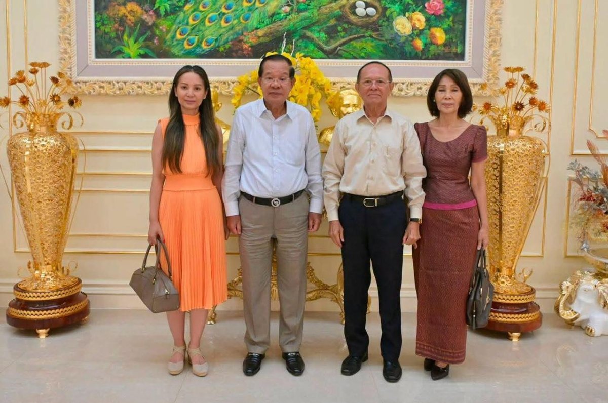 洪森与金速卡府邸会面3小时 赞赏其女为国家人才