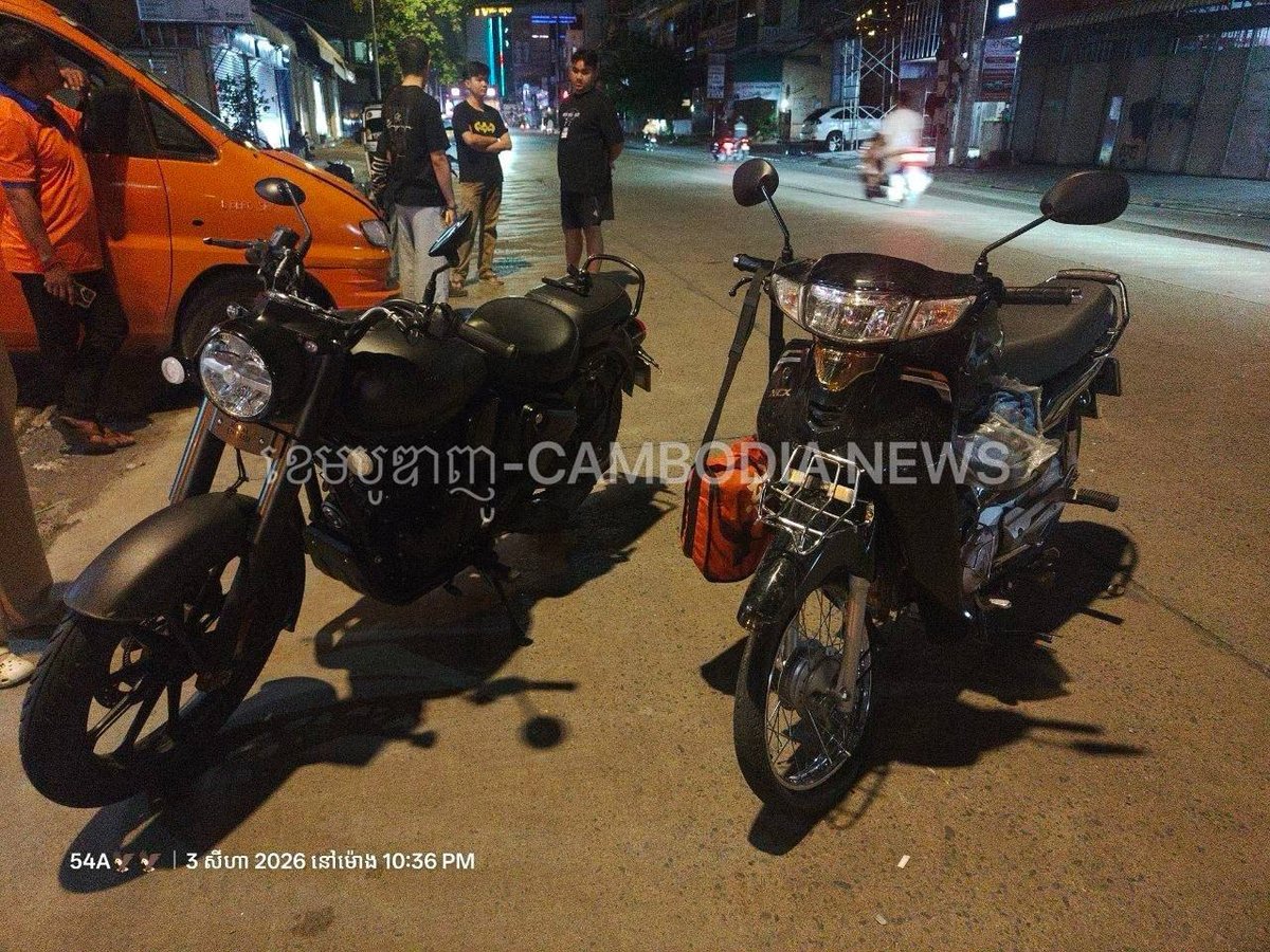 森速区发生摩托车碰撞事故 疑似不明身份人员介入调解