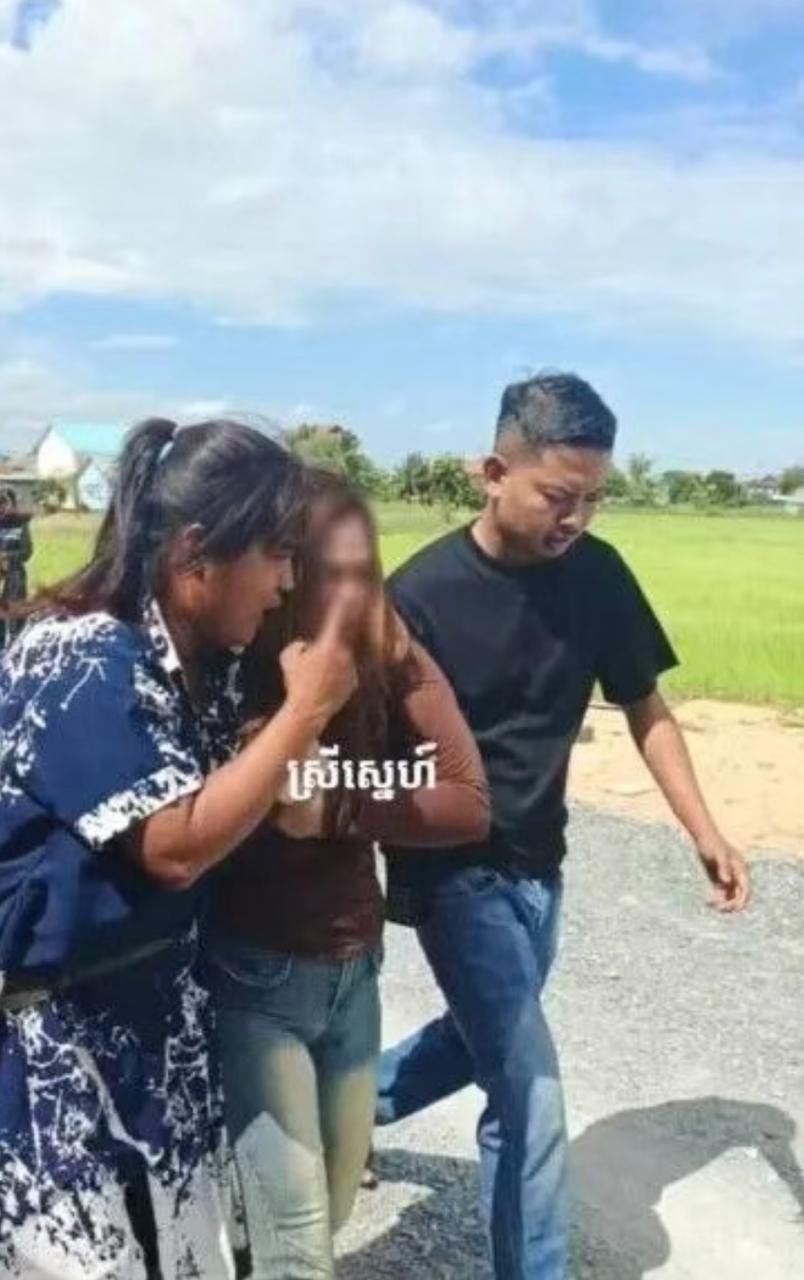 金边贡武区警长幽会情妇 遭原配当场捉奸