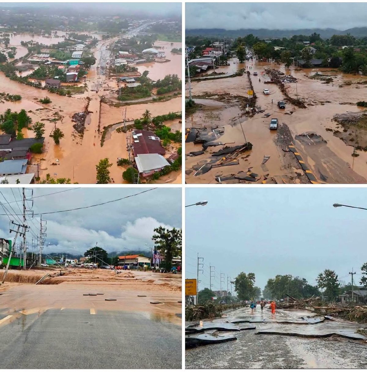泰国多地遭遇严重洪灾 洪水水位持续上涨