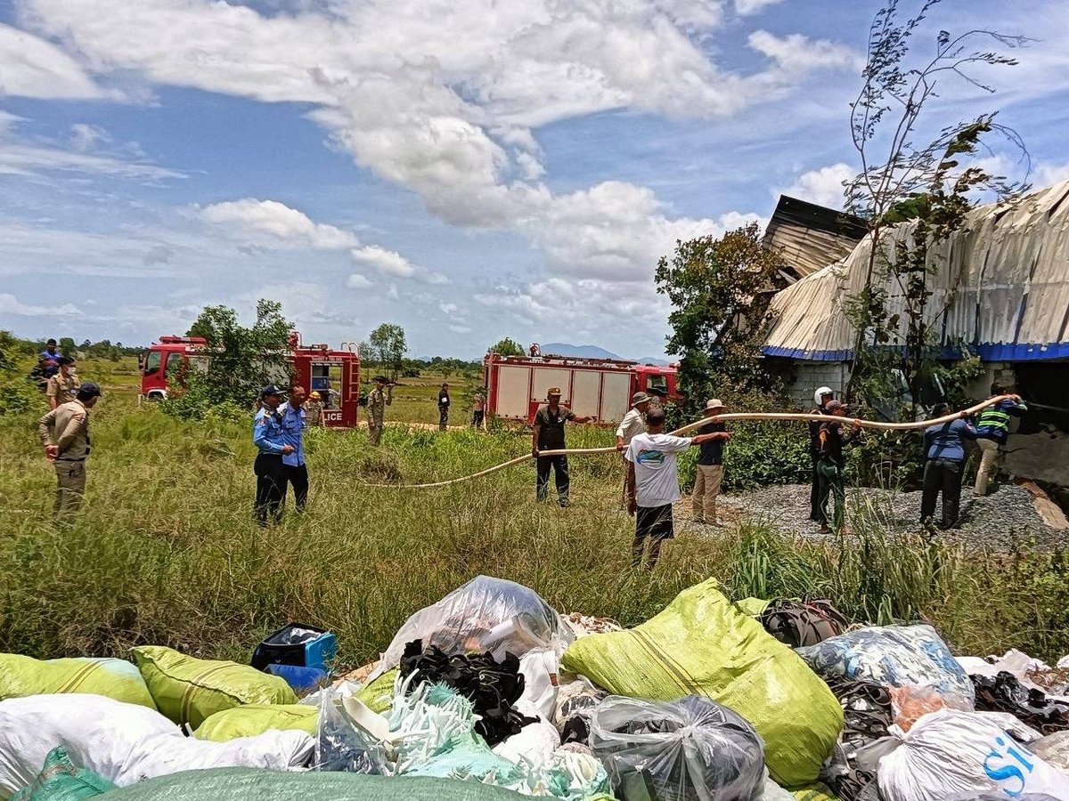 茶胶省巴地县强海鞋厂突发火灾 损失待核实