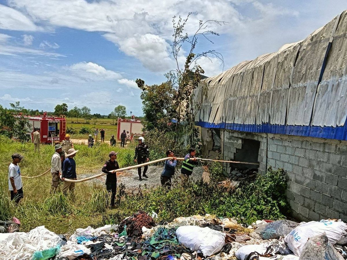 茶胶省巴地县强海鞋厂突发火灾 损失待核实